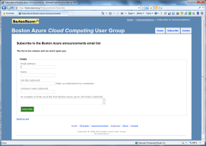 The subscribe form AFTER IMPROVEMENT
