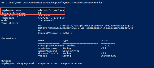 Get-AzureRmResourceGroupDeployment